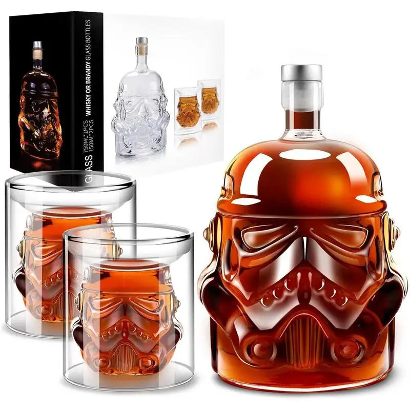 3 stk Kreativ Whiskey Dekanter med 2 Glass Bar Verktøy | Skanto
