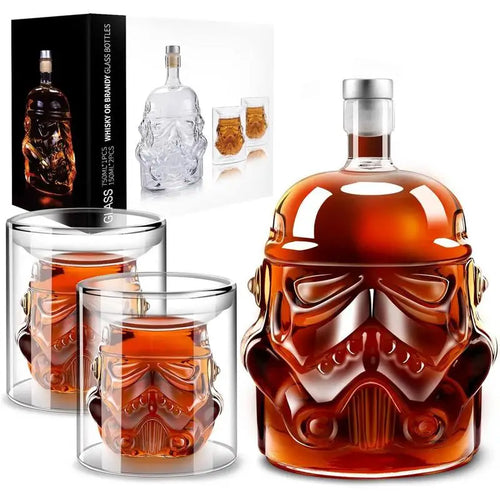3 stk Kreativ Whiskey Dekanter med 2 Glass Bar Verktøy | Skanto