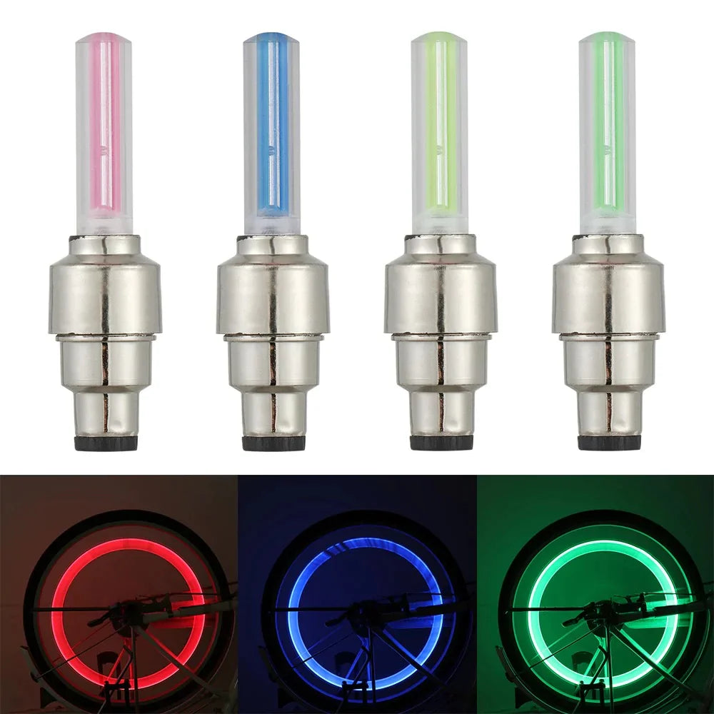 2 stk bilhjul LED-lampe, motorsykkel sykkel dekk ventilhette Skanto