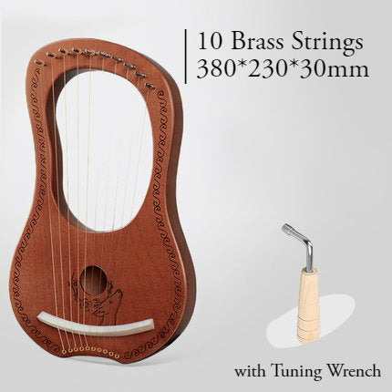 Skanto | 16 Messingstreng Mahogni Lyre Harpe med Tonetrench for Barn, Tenåringer & Voksne
