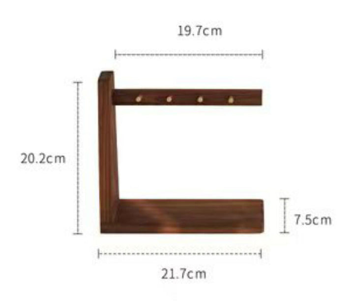 Skanto | Solid Wood Key Organizer with 6 Key Hooks and Storage Platform, No Installation Required, Suitable for Storing Keys, Glasses, Wallets and More