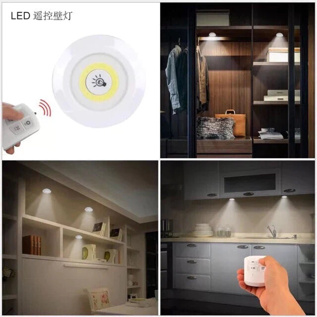3 stk trådløse LED-lamper kleslys med fjernkontroll Skanto