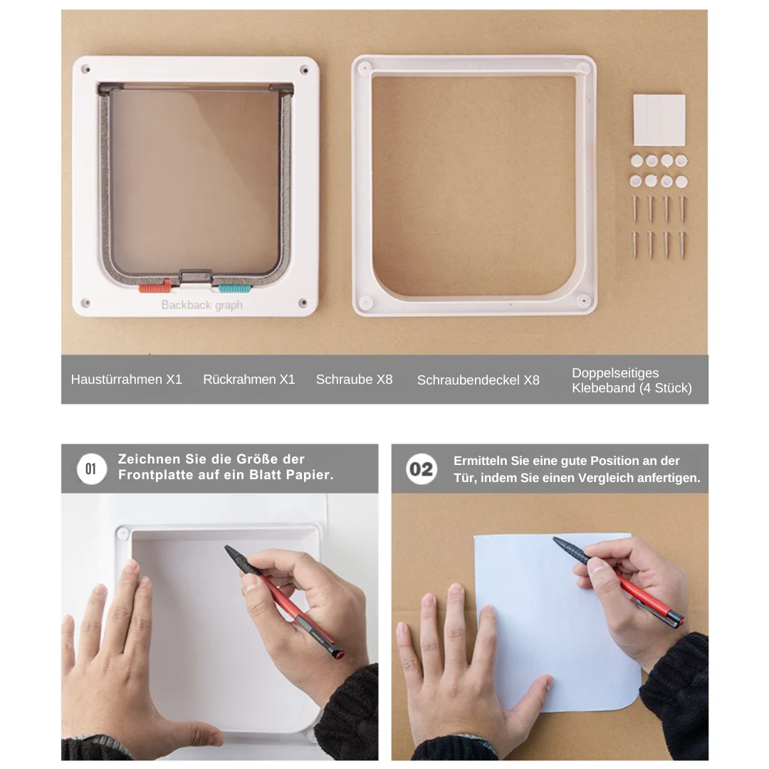 4 Way Pet Door for Cats and Dogs Skanto