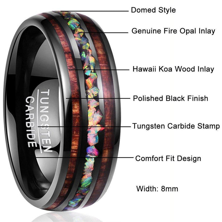Skanto | Hawaiian Wood Tungsten Ring
