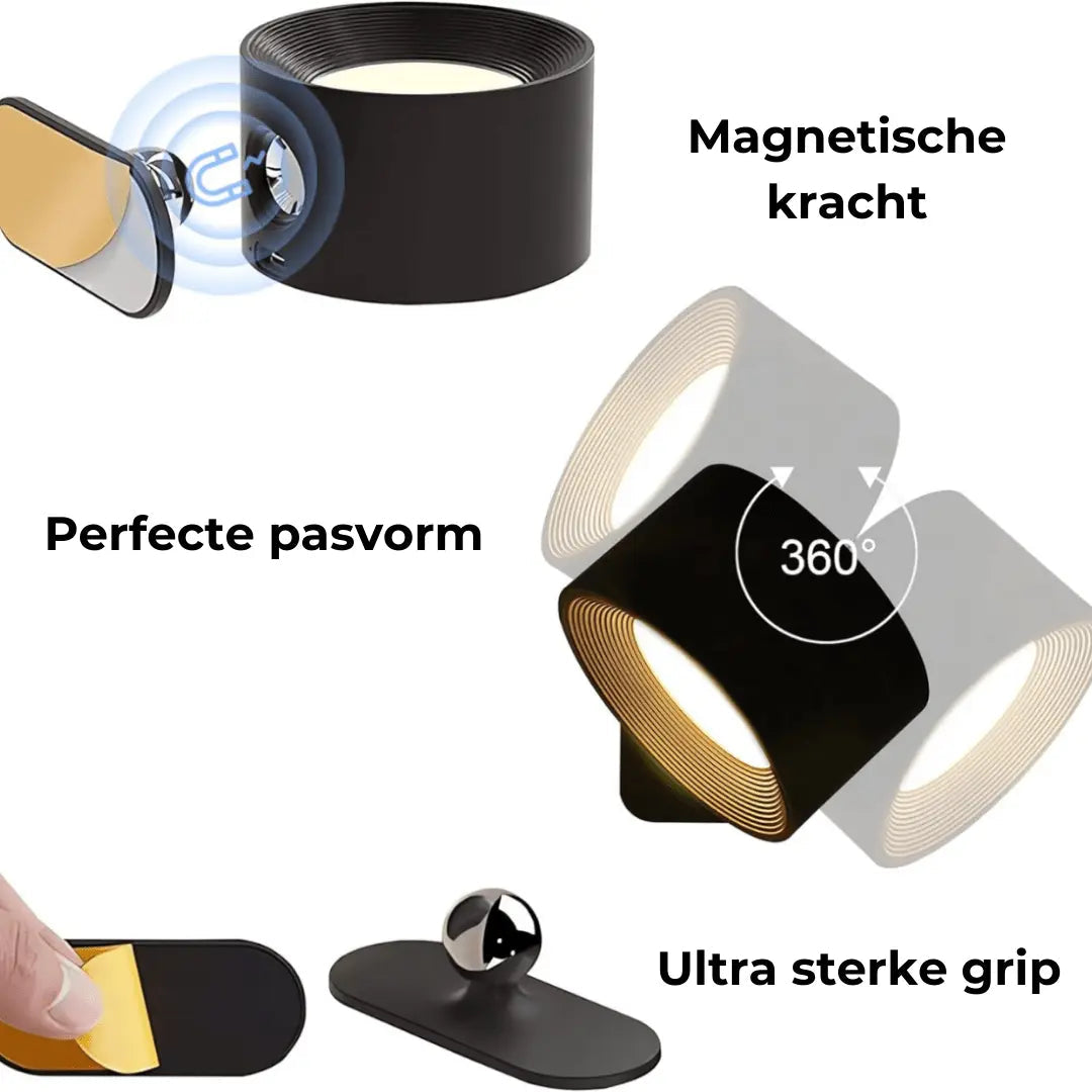Skanto | Vegglampe Oppladbar Trådløs 360°