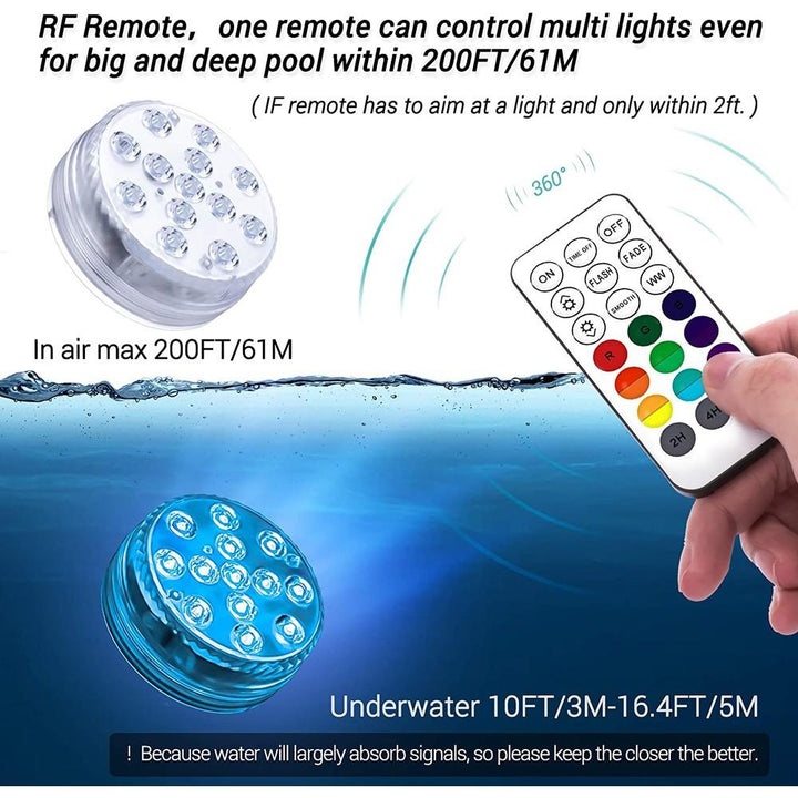 Skanto | 4-Pack: Dekorative vanntette batteridrevne LED-lamper - 16 skiftende farger
