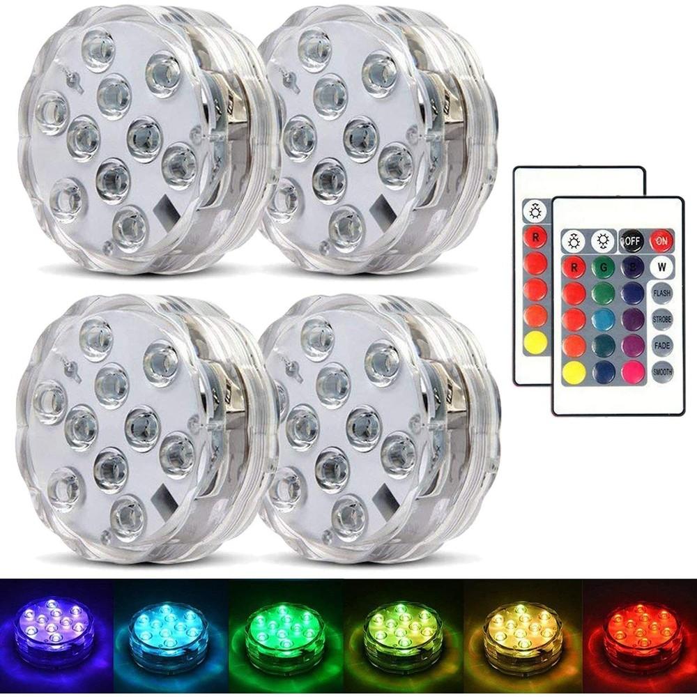 Skanto | 4-Pack: Dekorative vanntette batteridrevne LED-lamper - 16 skiftende farger