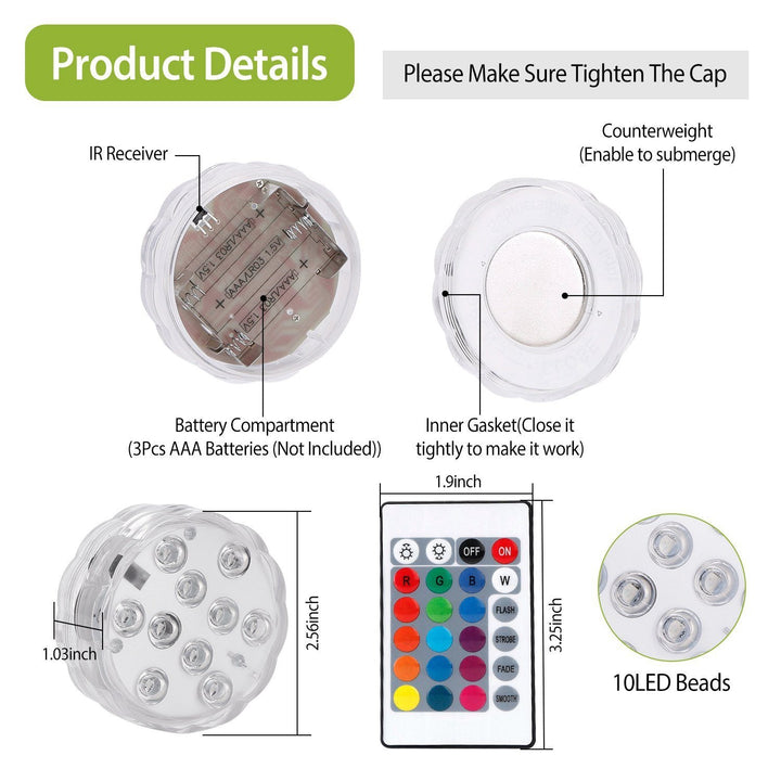Skanto | 4-Delt: Vanntette RGB LED Lyskastere
