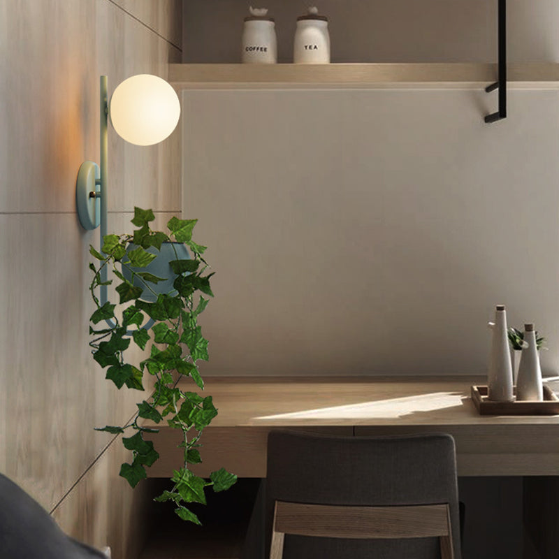 1 lyskule vegglampe industriell gul/blå/grønn metall LED planteveggbelysning for restaurant