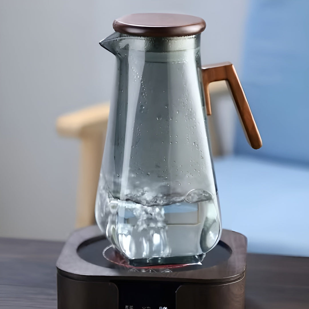 Glass kanne med stor kapasitet – Varmeresistent og holdbar | Perfekt for vann og juice | Skanto