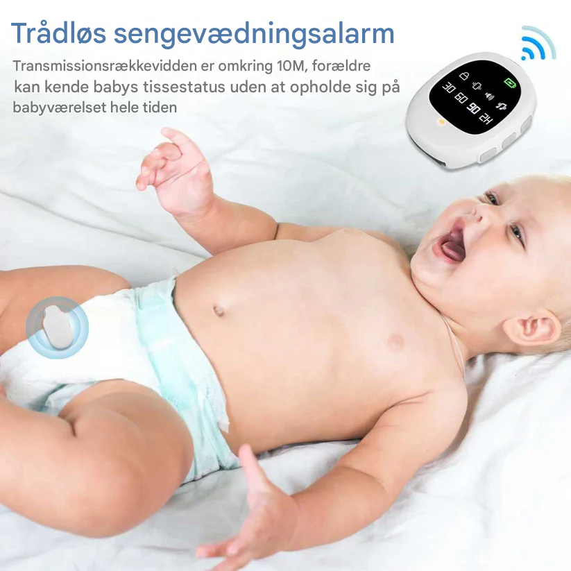 Kabelloser Bettnässeralarm med Vibrasjonssignal og Timerfunksjon – USB-aufladbar