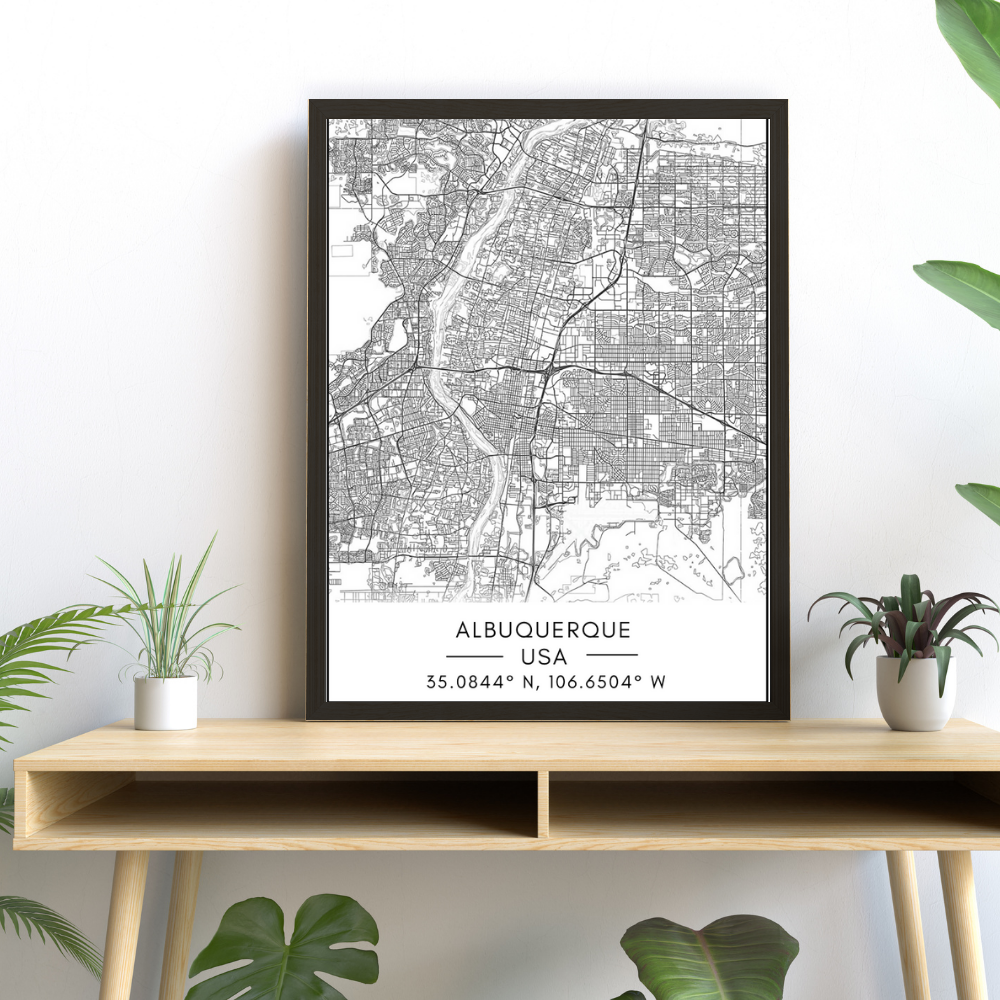 Albuquerque bykart - Lerret Veggkunst Maleri | Skanto