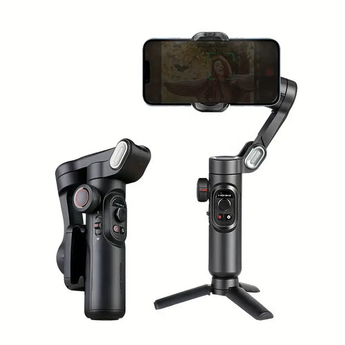 Skanto | SmartPro Håndholdt Gimbal Stabilizer - Sammenleggbar Smartphone Video Vlog PTZ Stabilizer for iPhone, Android og Samsung