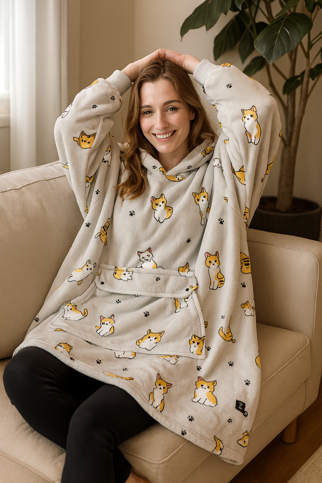 Skanto | USB oppvarmet teppe hoodie for intens varme