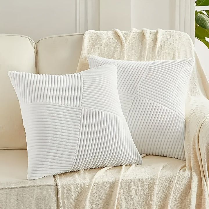 Skanto | NordLiv Putetrekk Sett | Boho Stil | Myk Cord | 2 stykker, 45×45 cm, 50x50cm