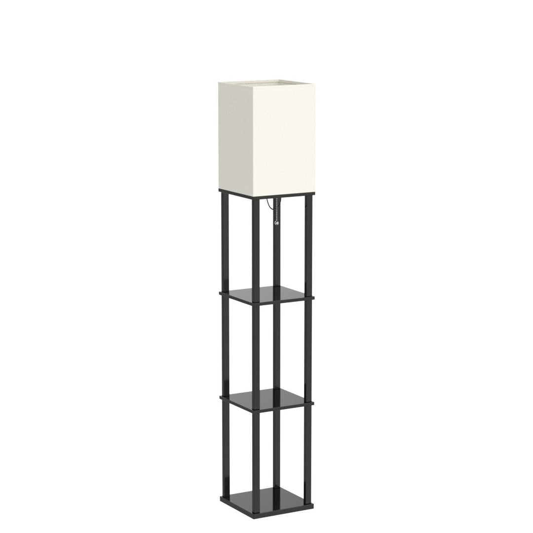 Skanto | Addlon 4-nivå moderne gulvlampe med hyller og 3Cct LED-pære - svart, 164 cm H