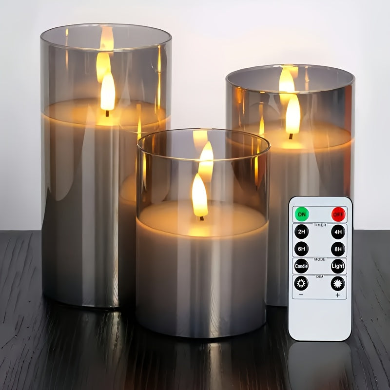 GlowLights – Sett med 3 LED-lys med fjernkontroll Skanto