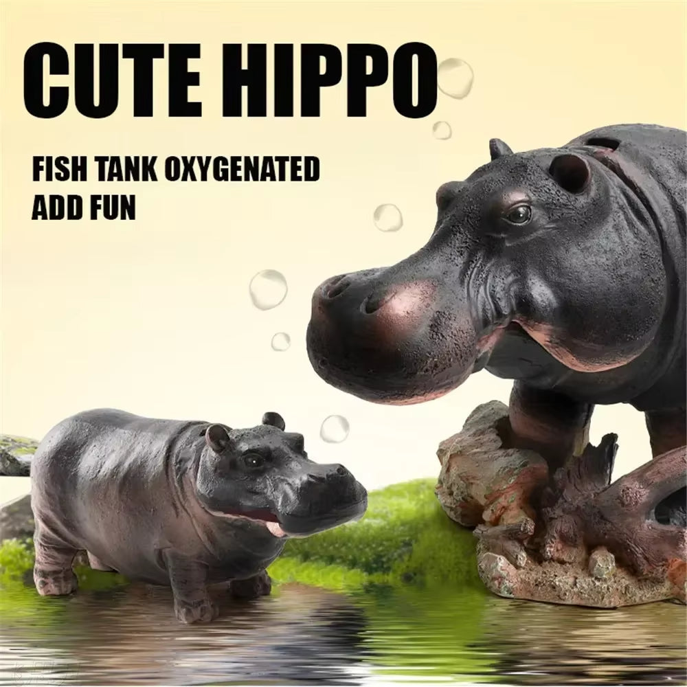 Skanto | Mini Hippo Dekorativ Fiskebowl Luftbobler