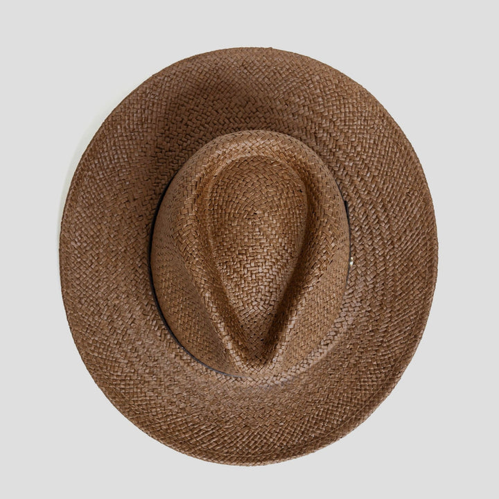 Moderne Minimalistisk Strå Fedora Hatt – Kaffe | Skanto