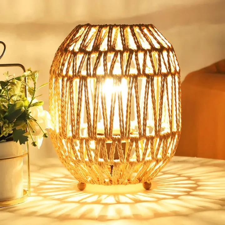 Boho Rattan Lampe Skanto