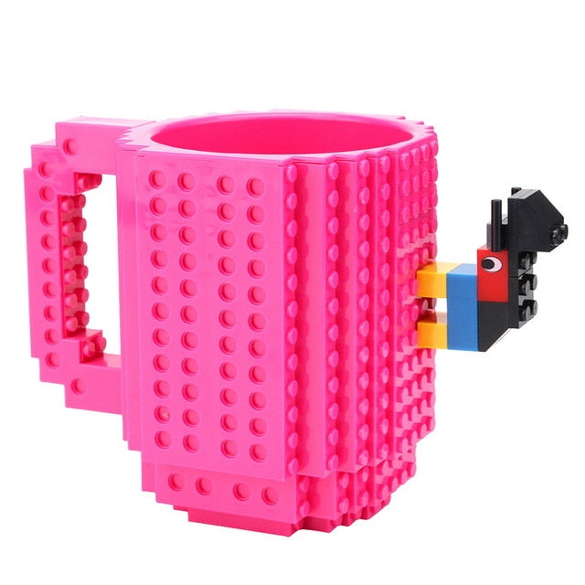 Norvo | 350ml Kreativ Lego Kaffe Kopper silikon rustfritt stål Reise Barn Voksen Bestikk Drikke Servise Sett for Barn