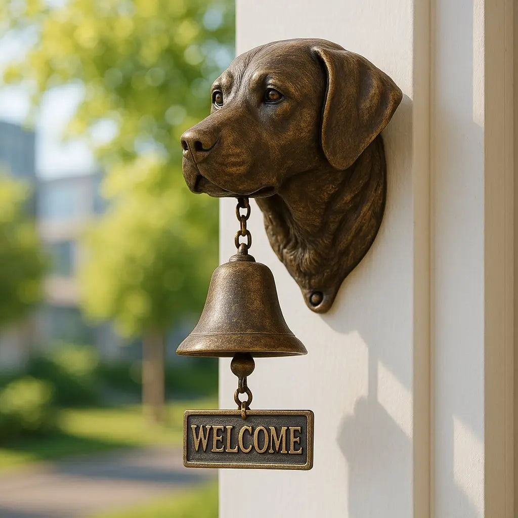 Skanto | Velkommen Klokke Shepherd Bronse – Elegant Veggklokke med Tysk Shepherd Design