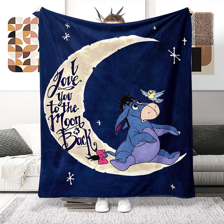 Skanto | Mykt fleeceteppe med Eeyore-design - Tilgjengelig i flere størrelser for alle årstider