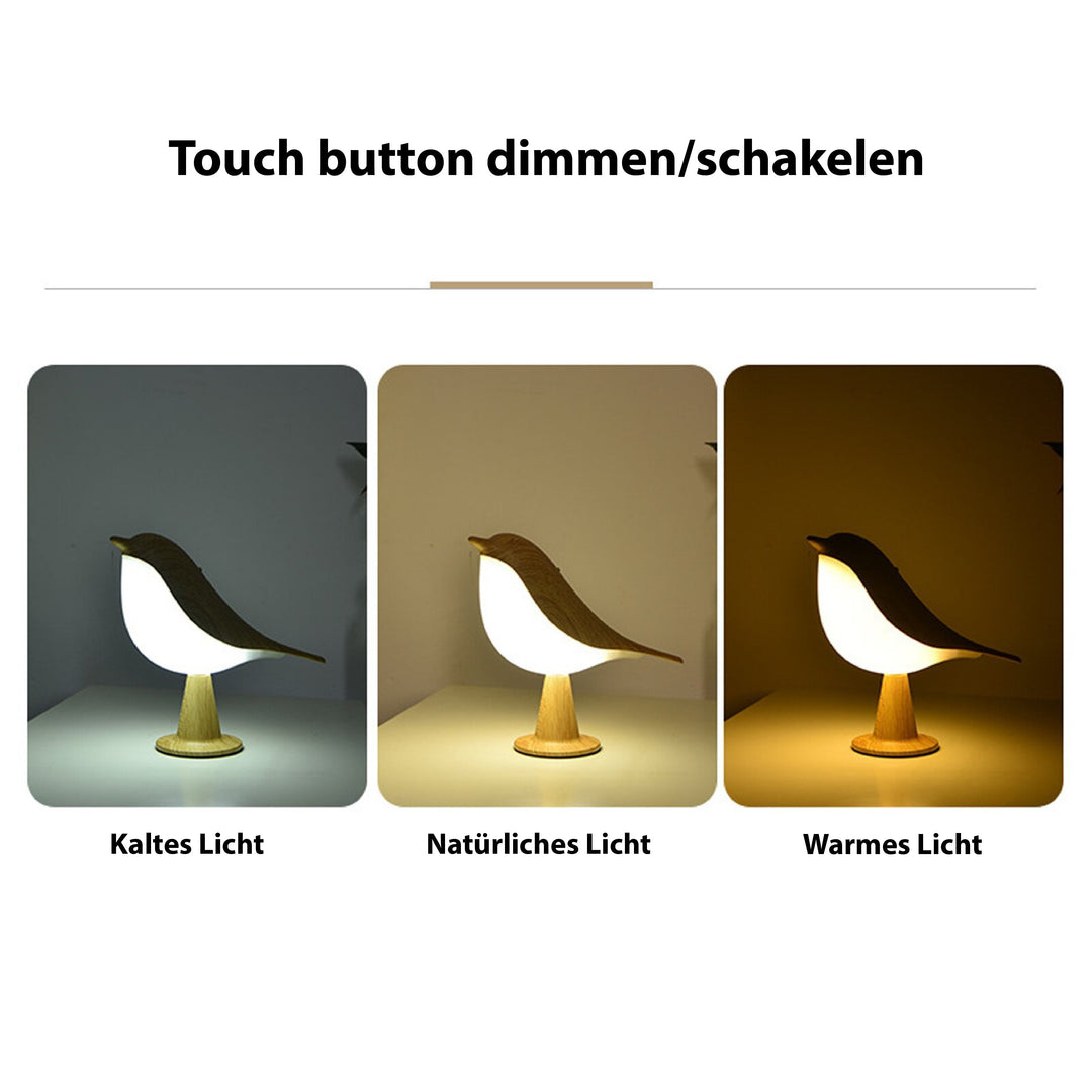 Skanto | Moderne Tre LED Bordlampe Fugl Design