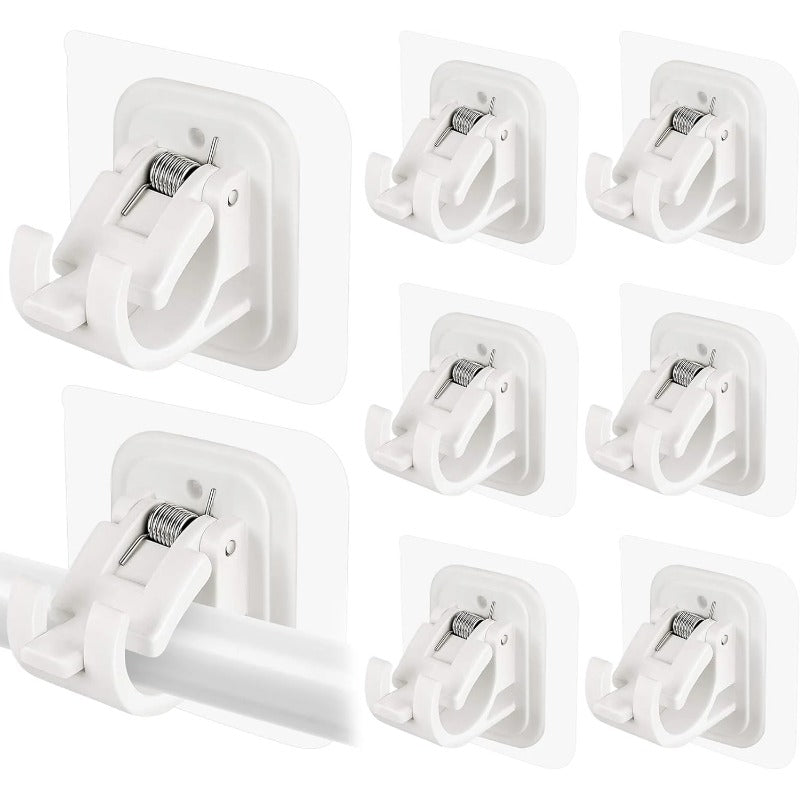 Skanto | Nail-Free Justerbare Gardinstang Braketter Holder – Bor-Fri & Vegg-Sikker