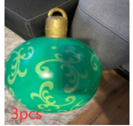 Skanto | Oppblåsbar Juleball Utendørsdekorasjon 60cm – Værbestandig PVC Juledekorasjon