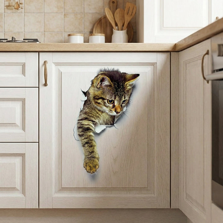 3D Toalettbeskytter Katt Klistremerke | Skanto