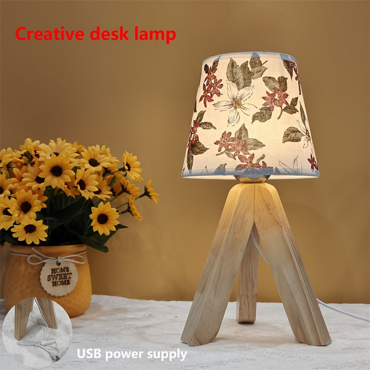 FloralGlow Lampe - Elegant LED Bordlampe med TreSkanto