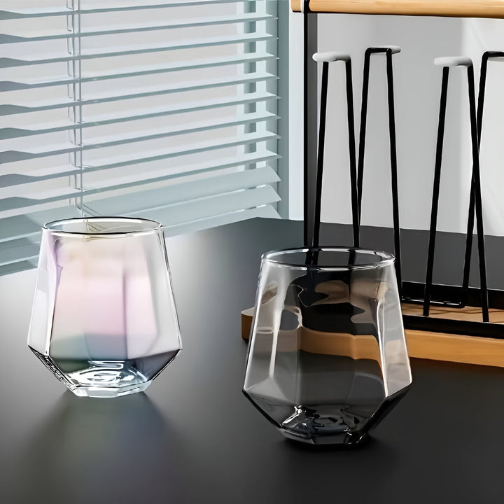 Glass Cup i Transparent Design, 4-Delts Sett – Stilig og Dekorativ Design | 300 ml Glass Cup for Vann, Juice, og Te | Skanto