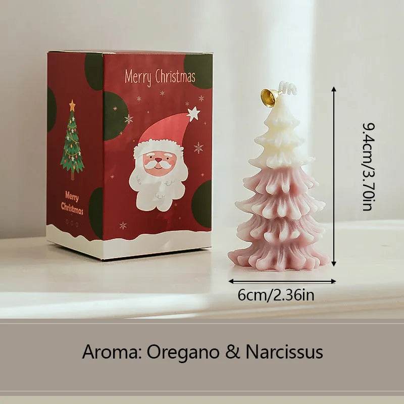 Skanto | God jul lys 3D juletreformede aromaterapi lys ornamenter Navidad nyttårs fest hjemme dekor Xmas gave