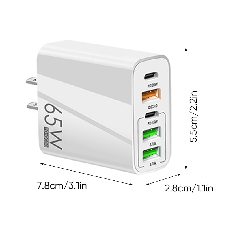 Multi-Port-Adapter 65W Hurtiglader - US-standard | Skanto