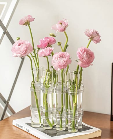 Skanto | Fleksible Blomster Vaser med Hengsler | Moderne Glassrør Vase