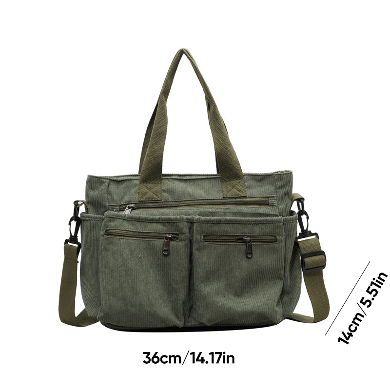 Ensfarget kordfløyels totebag | Skanto