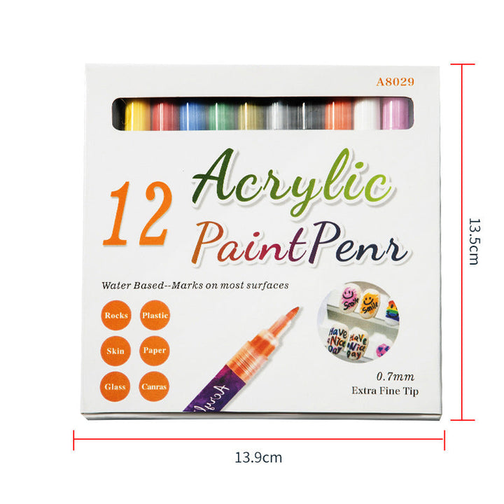 Skanto | 12-farge ultratynn buet neglepenn