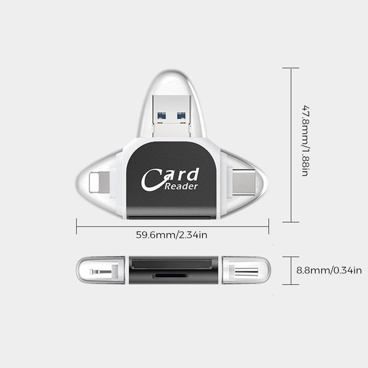 Skanto | Multi-Port 4 i 1 Universell SD TF Kortleser