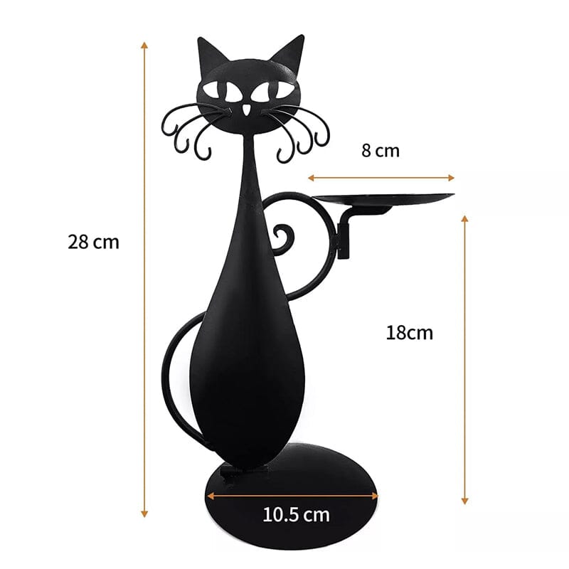Skanto | Svart katt lysestake