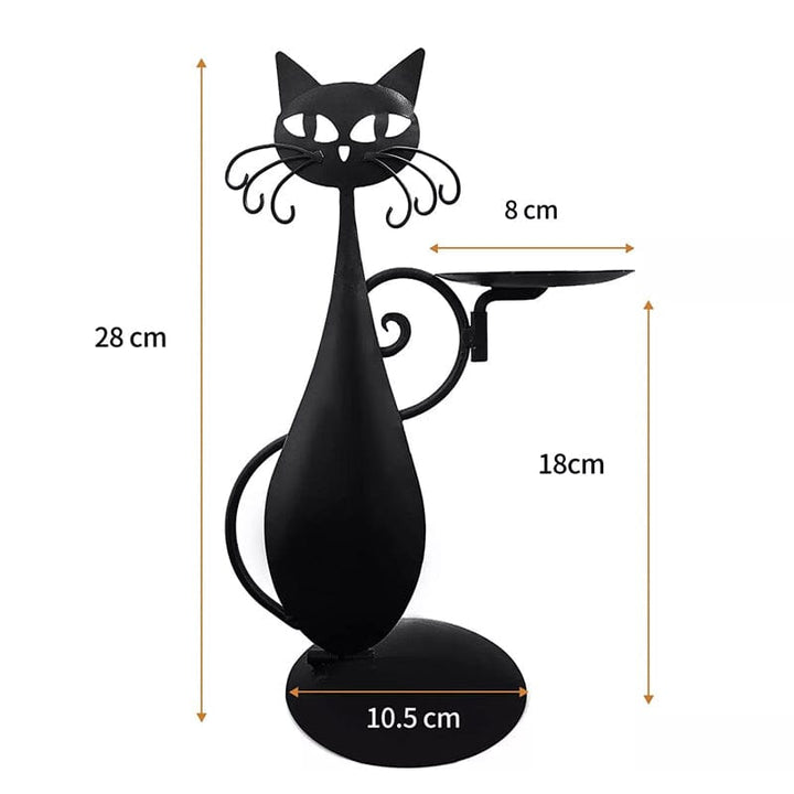 Skanto | Svart katt lysestake