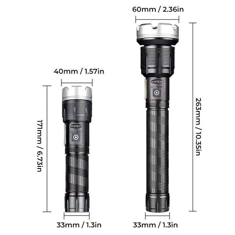Zoom lommelykt med LED | Skanto