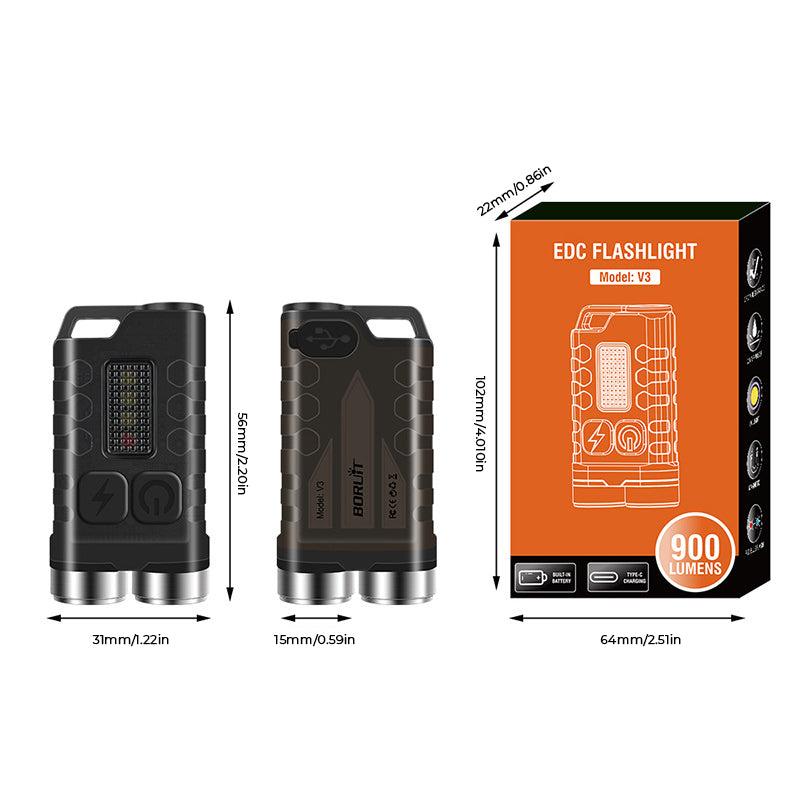 Skanto | Magnetisk Mini Nøkkelring Lommelykt