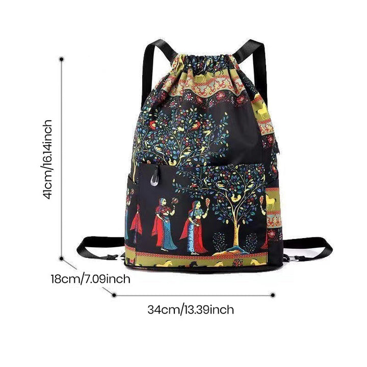 Drawstring skulderveske i etnisk stil | Skanto
