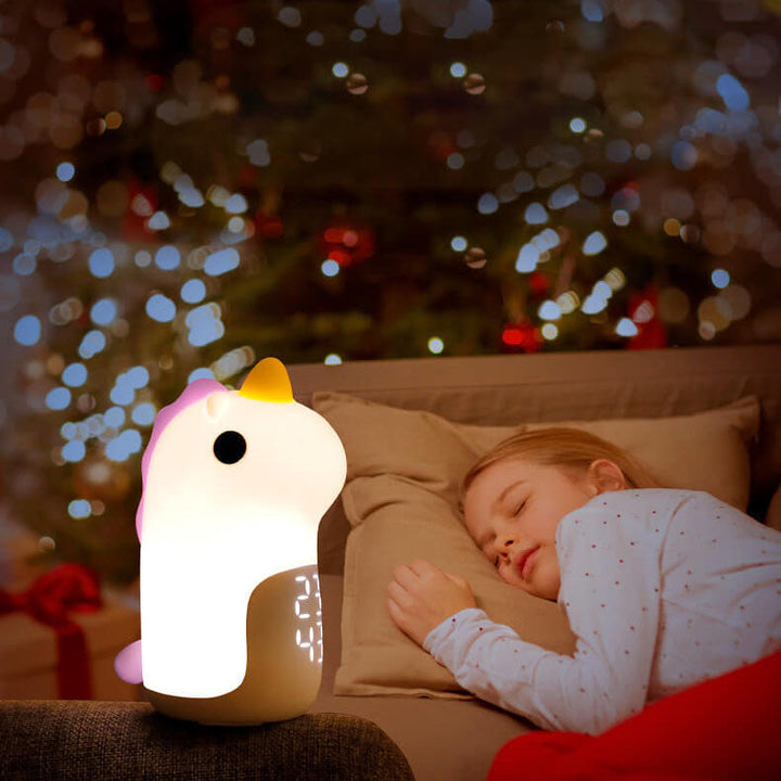 Skanto | Unilora DreamLight Vekkerklokke | Enhjørning Design | Timer & LED Nattlampe | Barnerom Dekor