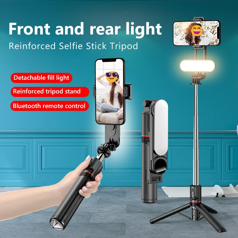 Ultra Foldable Built-In Lighting Selfie Stick Tripod | Skanto