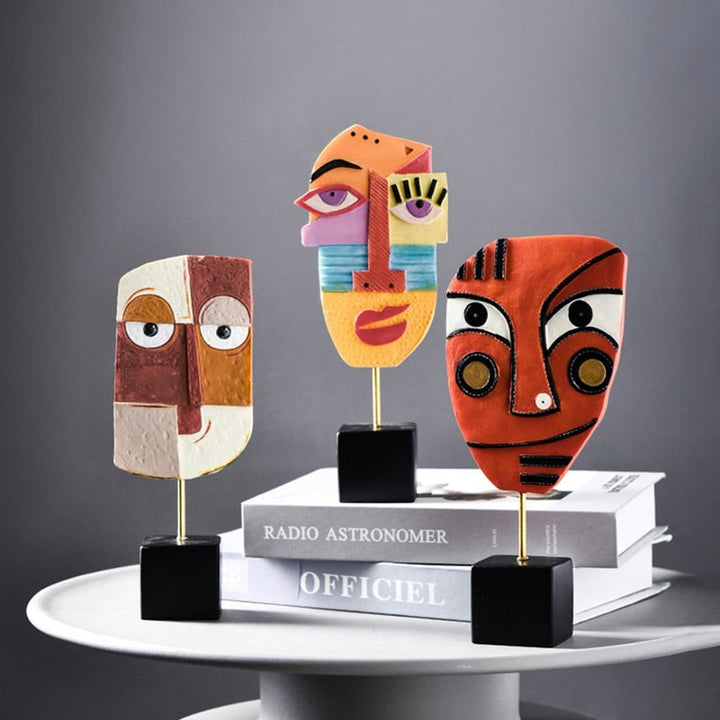 Skanto | Abstrakt Pop Art Ansikt Hjem Skulptur