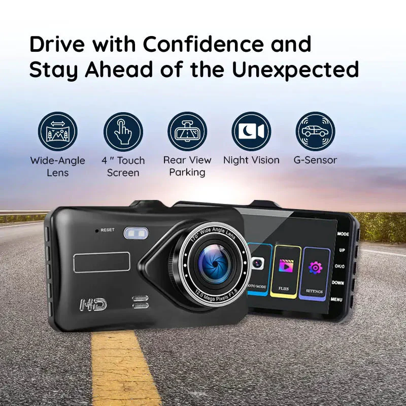 Skanto | Bredvinkel 1920x1080P FHD Dual Dash Cam