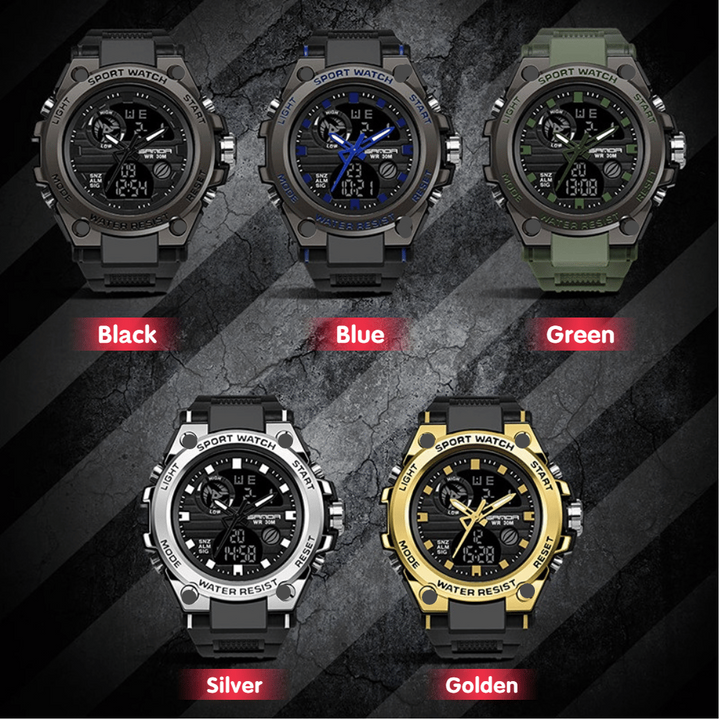 Skanto | Sporty Dual-Display Mode Multifunctional Waterproof Luminous Men's Wristwatch