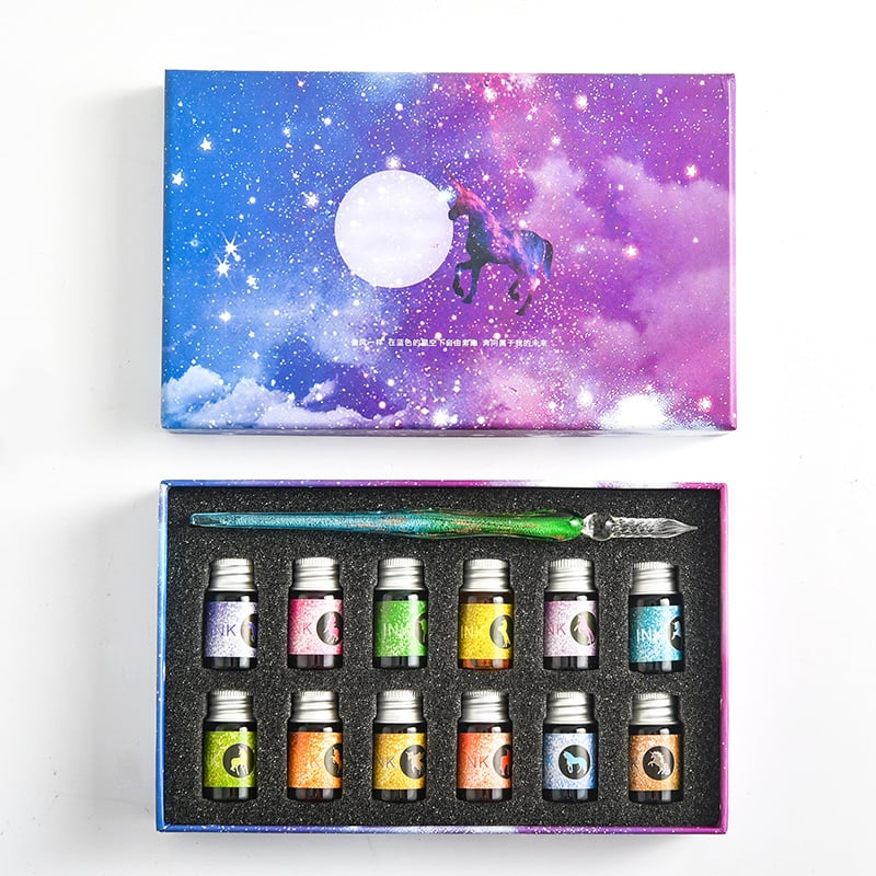 Skanto | Kalligrafi Glass Dyp Penne Inks Sett